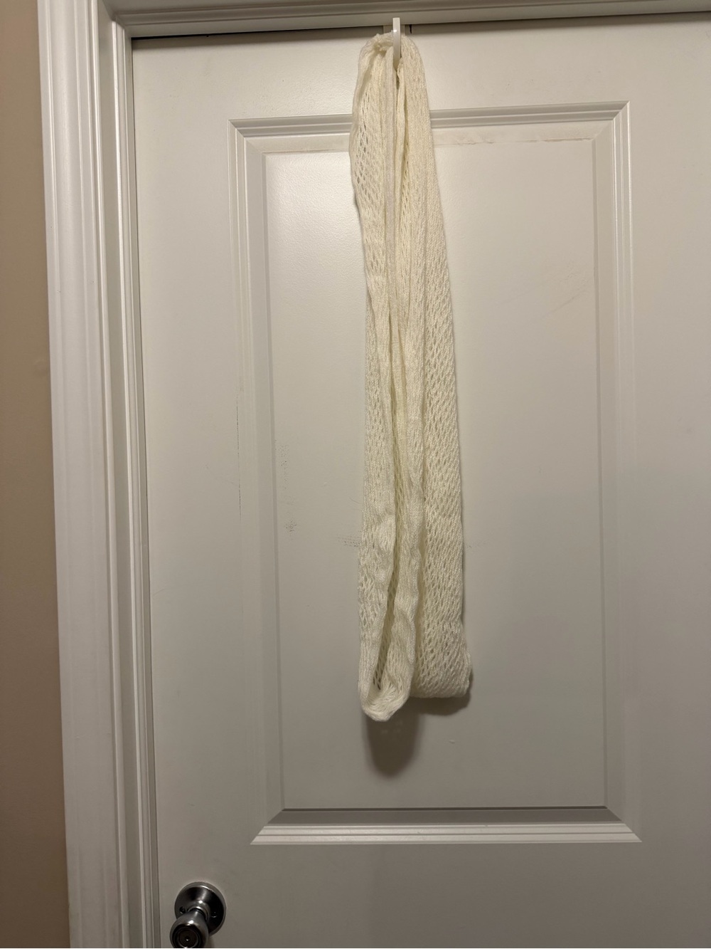 Light Cream Knit Infinity Scarf for Women